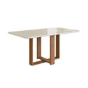 Ver imagem 1 de Mesa 1.60x90 com Vidro Canto Redondo Canela Off White