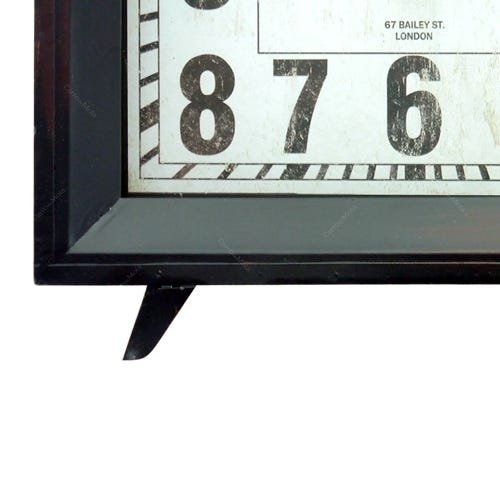 Relógio Quadrado de Mesa TV Antiga em Metal - 33x25 cm - 4