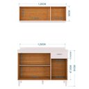 Ver imagem 3 de Balcão de Cozinha com Tampo e Armário Aéreo 120 Cm Branco Brilho - Poquema
