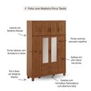 Ver imagem 5 de Guarda-Roupa 8 Portas 2 Gavetas com Espelho Estrutura em Madeira Cobre Marrom/Castanho