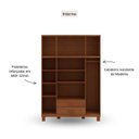 Ver imagem 4 de Guarda-Roupa 8 Portas 2 Gavetas com Espelho Estrutura em Madeira Cobre Marrom/Castanho