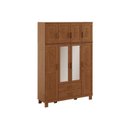 Ver imagem 2 de Guarda-Roupa 8 Portas 2 Gavetas com Espelho Estrutura em Madeira Cobre Marrom/Castanho