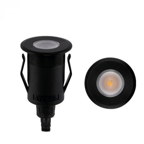 Balizador de Solo Chão Led Way Up Redondo 32° 1w 3000k Bivolt Ø4,1x7,3cm Preto