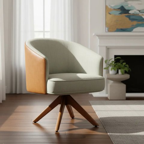 Poltrona Decorativa Julia Base Giratoria Luxuosa - Gustavo Decor