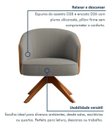 Ver imagem 5 de Poltrona Decorativa Julia Base Giratoria Luxuosa - Gustavo Decor
