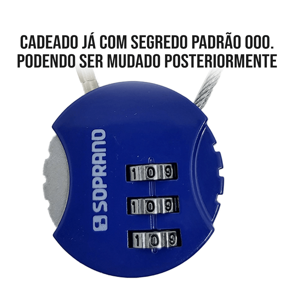 Cadeado para Mala de Viagem Segredo Numérico Azul Soprano Cadeado de ...