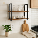 Ver imagem 1 de Suporte Moderno para Micro-ondas Suspenso Industrial 60×20 - Freijo