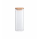 Ver imagem 1 de Pote Quadrado para Mantimentos Tampa de Bambu 400ml