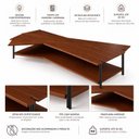 Ver imagem 6 de Mesa de Centro Caribe 170cm em Madeira Laminada Imbuia Mel com Metal Black