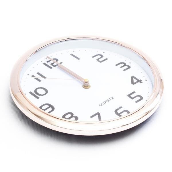 Relógio De Parede Redondo 25 Cm Dourado - 1