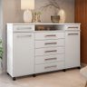 Cômoda 7 Gavetas 2 Portas 1 Cabideiro 1 Nicho com Rodizios Mônaco - Branco - 1