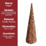 Árvore Cone Cotton Decorativa Lantejoulas Rosê Gold Natal 40cm - Magizi - 6