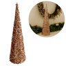 Árvore Cone Cotton Decorativa Lantejoulas Rosê Gold Natal 40cm - Magizi - 1