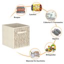 Ver imagem 6 de Kit 6 Caixas Organizadoras de Tecido para Nicho 33x33x33cm Bege