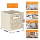 Ver imagem 3 de Kit 6 Caixas Organizadoras de Tecido para Nicho 33x33x33cm Bege