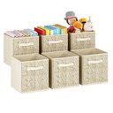 Ver imagem 1 de Kit 6 Caixas Organizadoras de Tecido para Nicho 33x33x33cm Bege