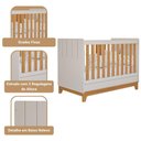 Ver imagem 5 de Berço Minicama Infantil Americano Grade Fixa Regulagem de Altura Mdf Biscoito Permobili Off White/
