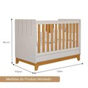 Ver imagem 3 de Berço Minicama Infantil Americano Grade Fixa Regulagem de Altura Mdf Biscoito Permobili Off White/
