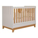 Ver imagem 1 de Berço Minicama Infantil Americano Grade Fixa Regulagem de Altura Mdf Biscoito Permobili Off White/