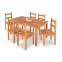 Ver imagem 3 de Conjunto Sala de Jantar Mesa 140x74cm com 6 Cadeiras Madeira Amêndoa Marin