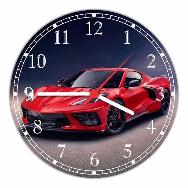 Relógio De Parede Carro Corvette Gg 50 Cm Quartz 02 - 1