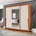 Ver imagem 1 de Roupeiro Porto 3 Portas de Correr com Espelho 217x213cm Freijó/Creme 240850