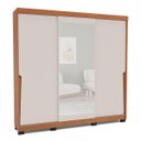 Ver imagem 2 de Roupeiro Porto 3 Portas de Correr com Espelho 217x213cm Freijó/Creme 240850