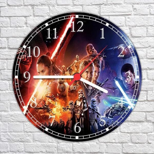 Relógio De Parede Star Wars Cinema Filme Geek Gg 50 Cm - 4