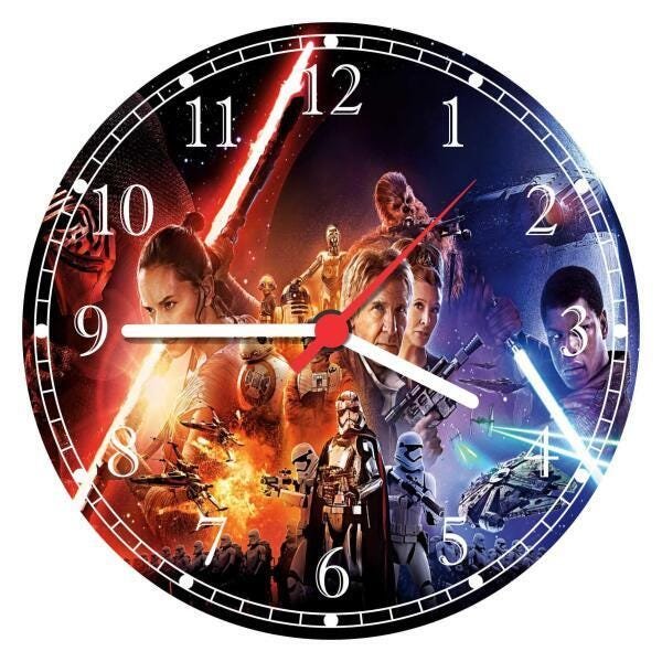 Relógio De Parede Star Wars Cinema Filme Geek Gg 50 Cm - 1
