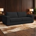 Ver imagem 2 de Sofá Decorativo Sala de Estar Champions 2 Lugares 150cm Couro Preto - Mozzelar