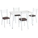 Ver imagem 2 de Conjunto Mesa de Jantar 115cm com 6 Cadeiras Multimóveis Cr50137 Branco/marrom