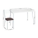 Ver imagem 3 de Conjunto Mesa de Jantar 115cm com 6 Cadeiras Multimóveis Cr50137 Branco/marrom