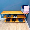 Ver imagem 3 de Sapateira Banco Industrial Carvalho e Branco