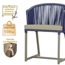 Ver imagem 4 de Mesa com 4 Cadeiras e Noronha Estofado 7 Trama Original Azul