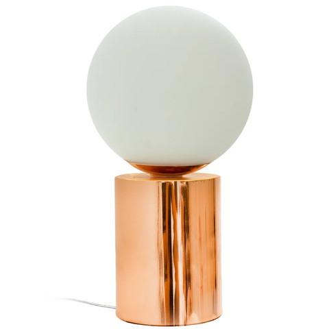 Abajur Oy Cobre e Branco (d)14cm (a)25.5cm 1xg9 25w - Gl017e