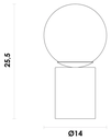 Ver imagem 6 de Abajur Oy Cobre e Branco (d)14cm (a)25.5cm 1xg9 25w - Gl017e