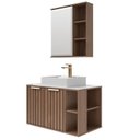 Ver imagem 2 de Gabinete Suspenso Banheiro Noruega 80cm com Cuba e Espelheira Treviso