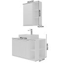 Ver imagem 3 de Gabinete Suspenso Banheiro Noruega 80cm com Cuba e Espelheira Treviso