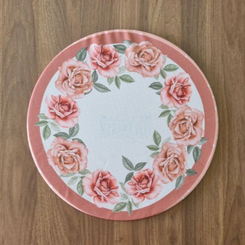 Kit Capa de Sousplat Floral Salmão 06 Peças
