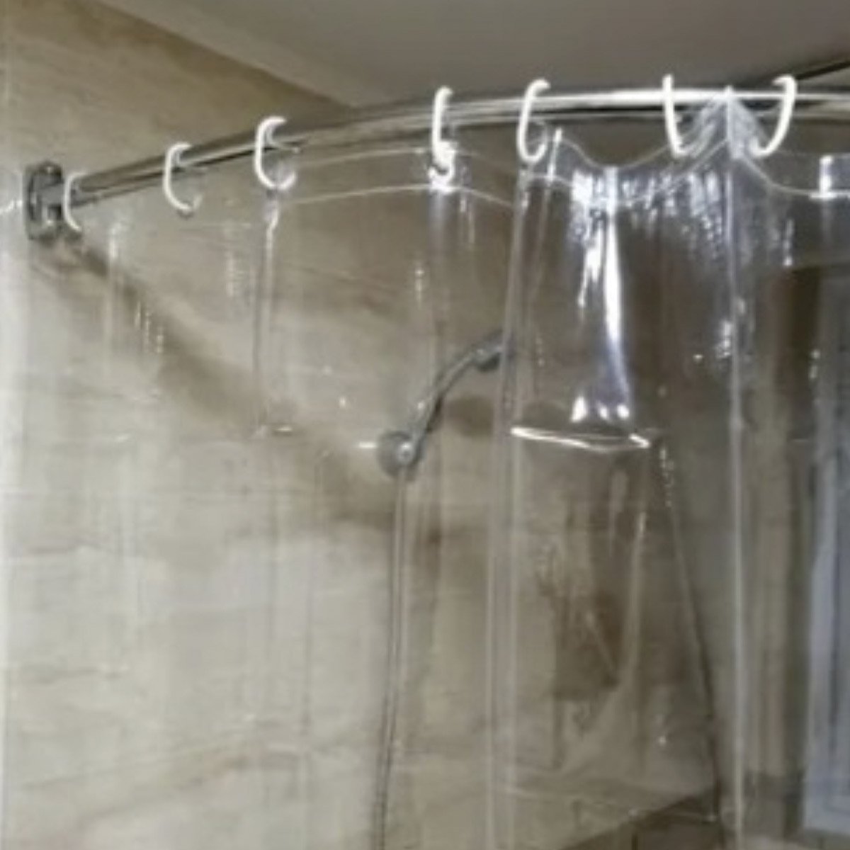 1 Cortina Box Banheiro Transparente Antimofo Ajustável 2,30m - 8