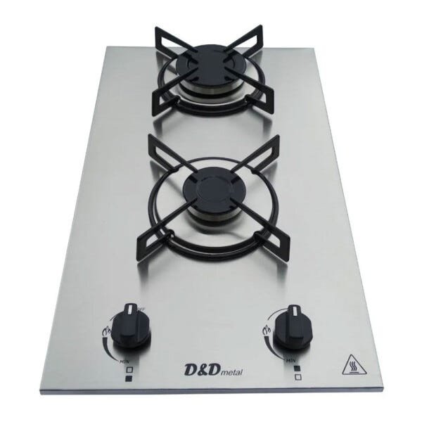 Fogão Cooktop de Embutir 2 Bocas Superficie Inox MadeiraMadeira