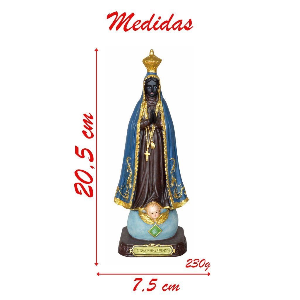 Santa Imagem Nossa Senhora Aparecida Resina 20,5cm - 2