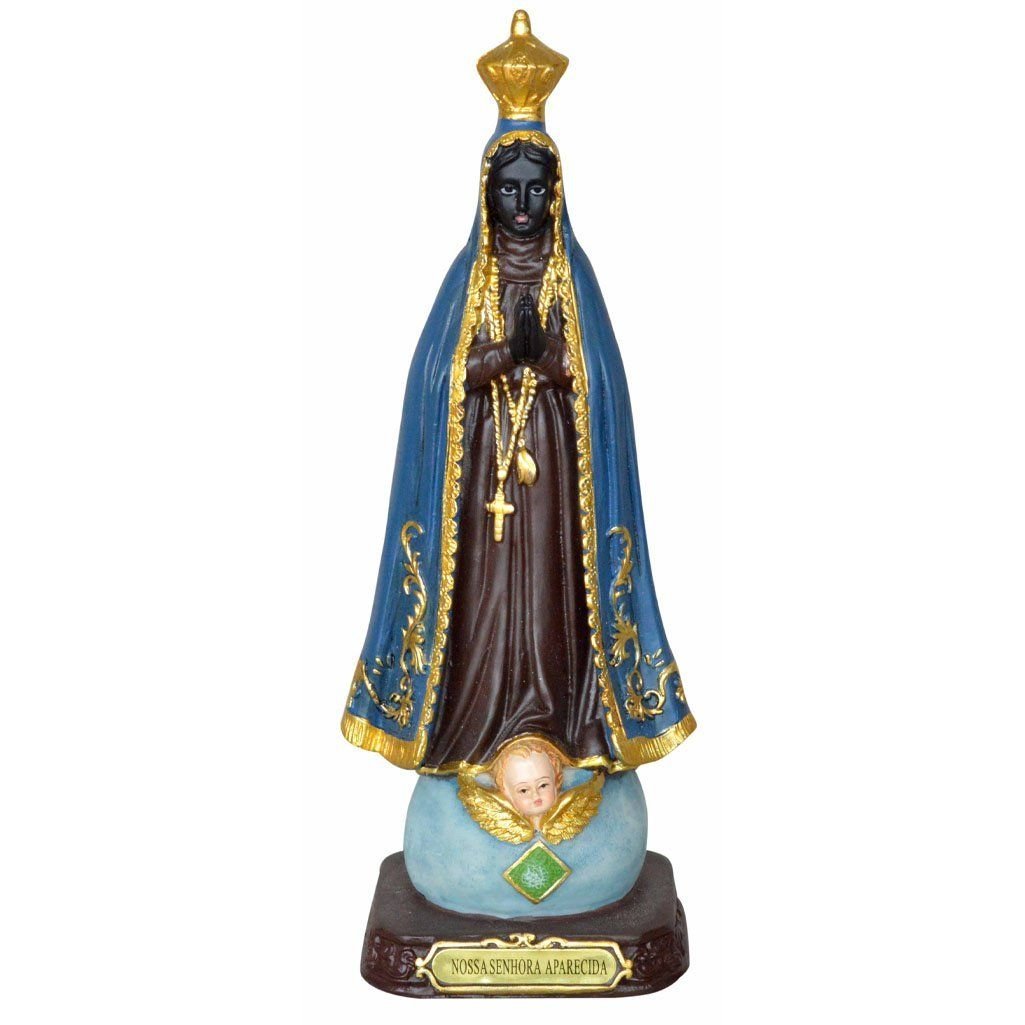 Santa Imagem Nossa Senhora Aparecida Resina 20,5cm