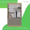 Ver imagem 5 de Guarda-roupa Solteiro 2 Portas com Espelho 6 Gavetas Luana