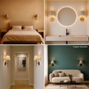 Ver imagem 3 de Arandela Luminária de Parede Clássico com Interruptor com Cúpula Ref 16 Decoração Casa Sala Quarto