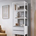 Ver imagem 5 de Estante Livreiro 183x60cm 02 Gavetas Branco Proddy
