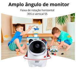 Babá Eletrônica Baby Câmera com Monitor Som Bivolt Branco Tela 4.3 - 6