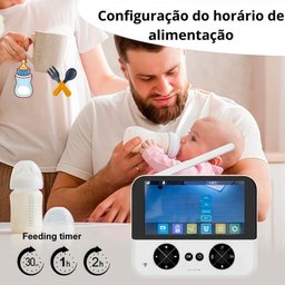 Babá Eletrônica Baby Câmera com Monitor Som Bivolt Branco Tela 4.3 - 4