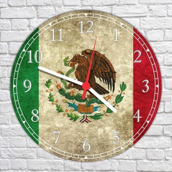 Relógio Parede Bandeira Do México Países Decorações Quartz - 2