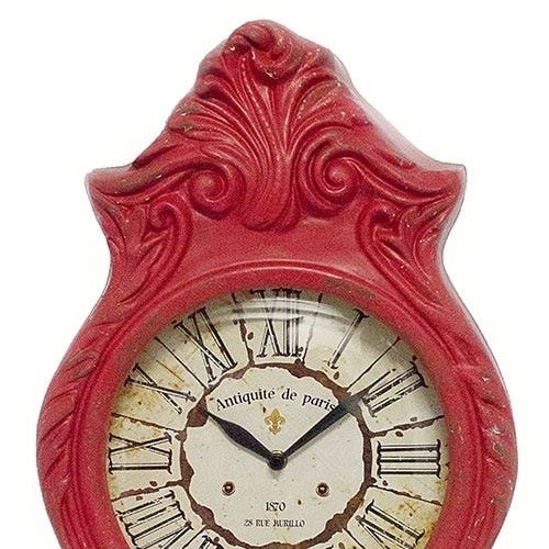 Relógio de Mesa Clássico Paris Verm Resina Oldway 51x3 - 1